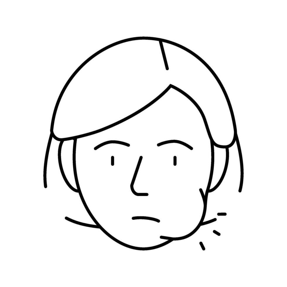 zwelling gezicht ziekte symptoom lijn icoon vector illustratie