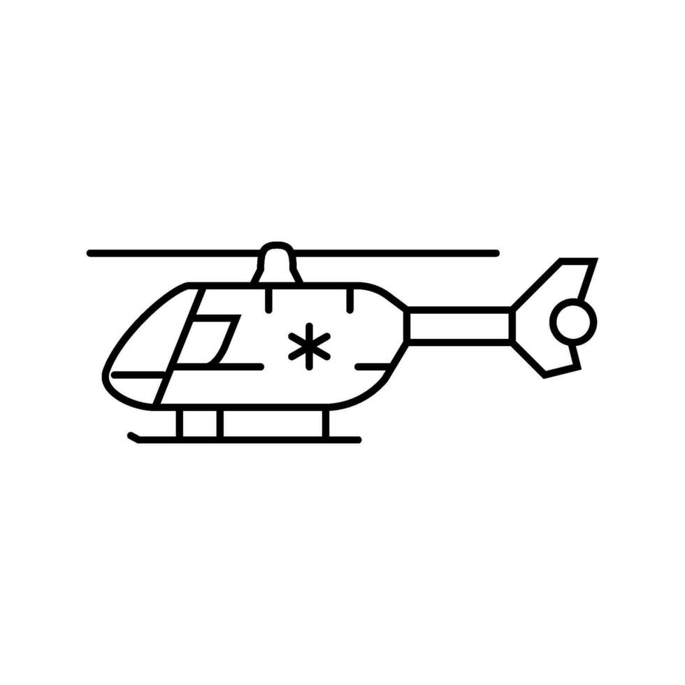 ambulance helikopterplatform lijn icoon vector illustratie