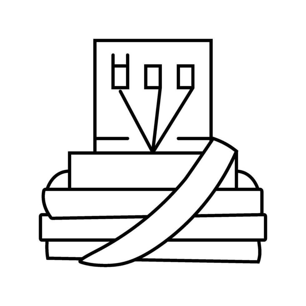 tefillin phylacteriën lijn icoon vector illustratie