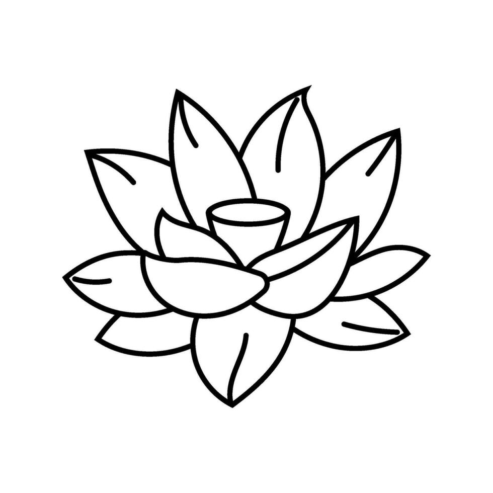 lotus bloem god om lijn icoon vector illustratie
