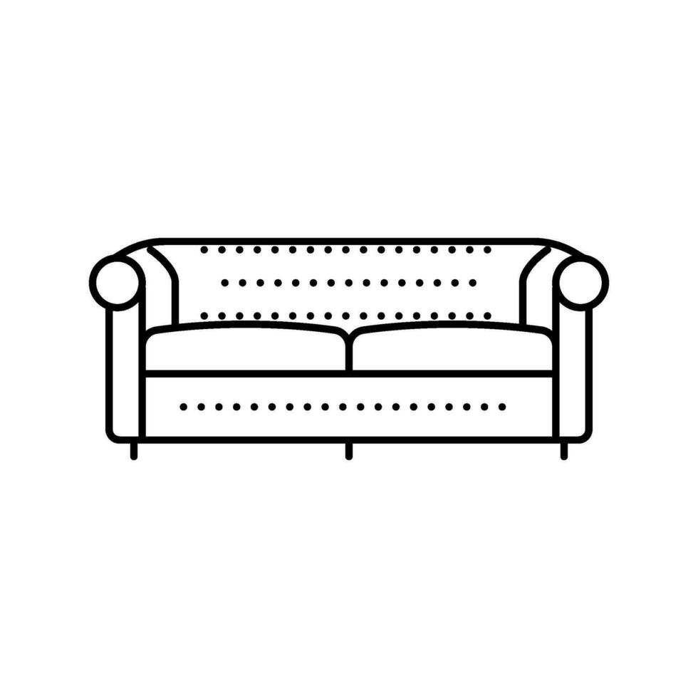 sofa leer lijn icoon vector illustratie