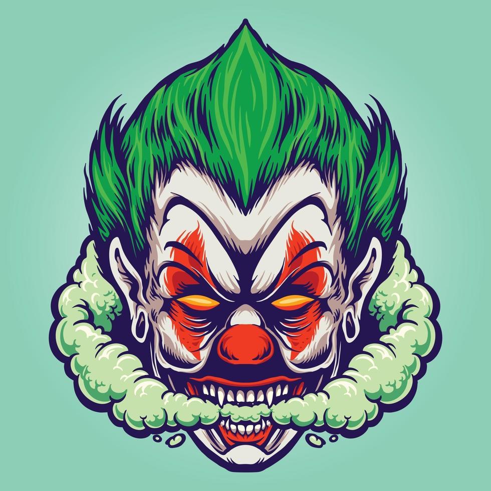 hoofd joker roken gezamenlijke wolk illustraties vector