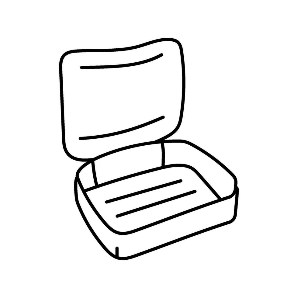 lunch doos zak voedsel lijn icoon vector illustratie