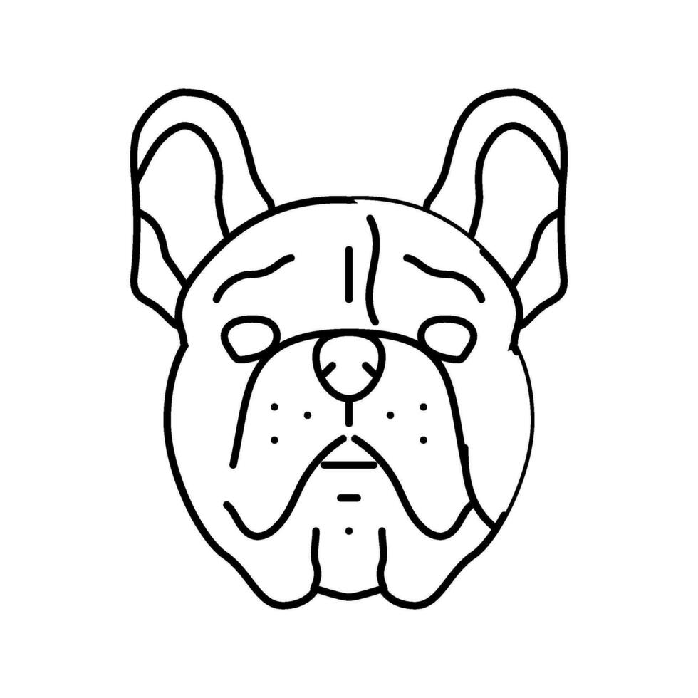 Frans bulldog hond puppy huisdier lijn icoon vector illustratie