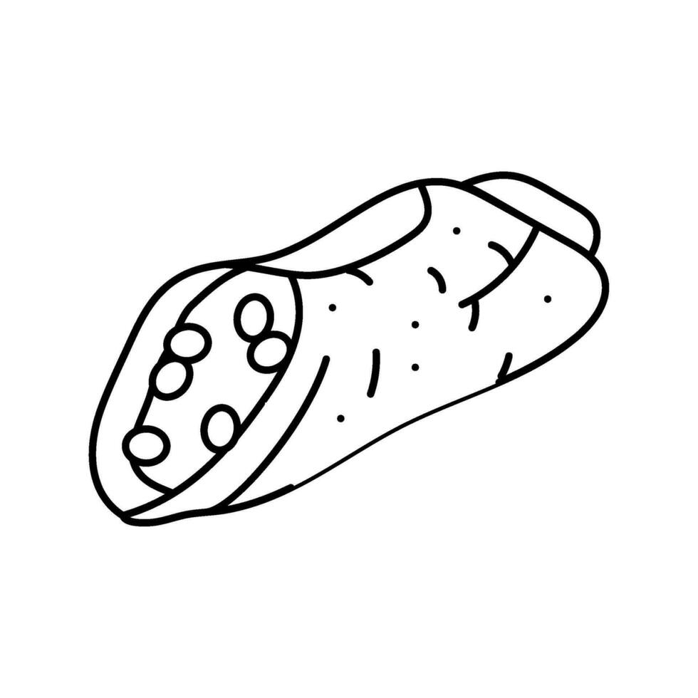 cannoli zoet voedsel lijn icoon vector illustratie