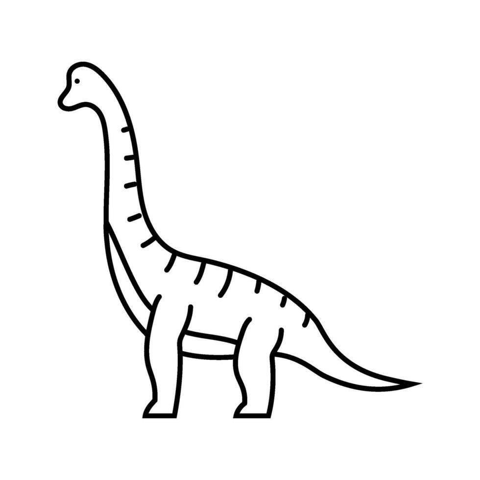 brachiosaurus dinosaurus dier lijn icoon vector illustratie