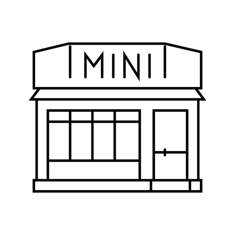 mini markt winkel lijn icoon vector illustratie