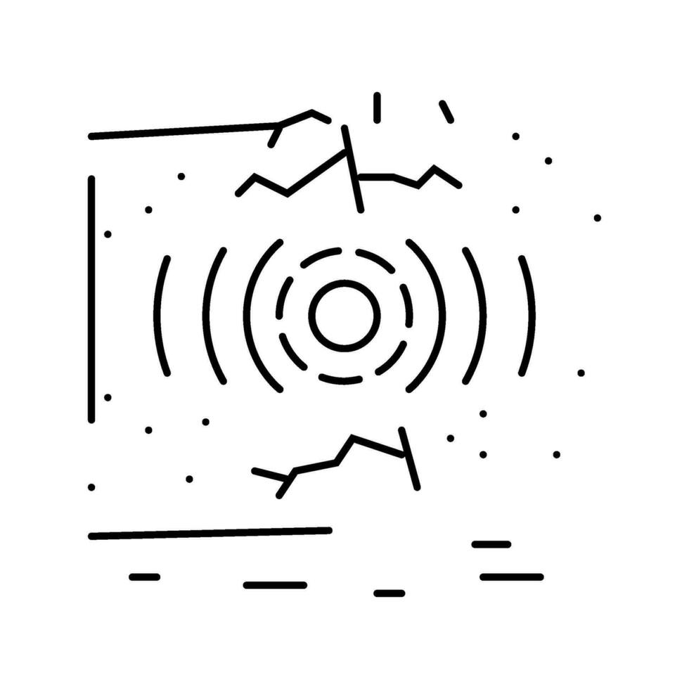 tektonisch aardbeving ramp lijn icoon vector illustratie