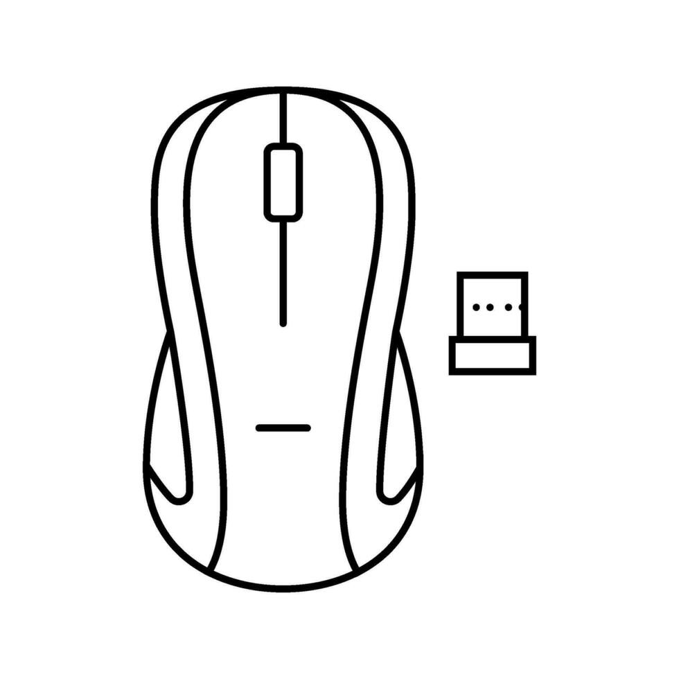 draadloze muis huis kantoor lijn icoon vector illustratie