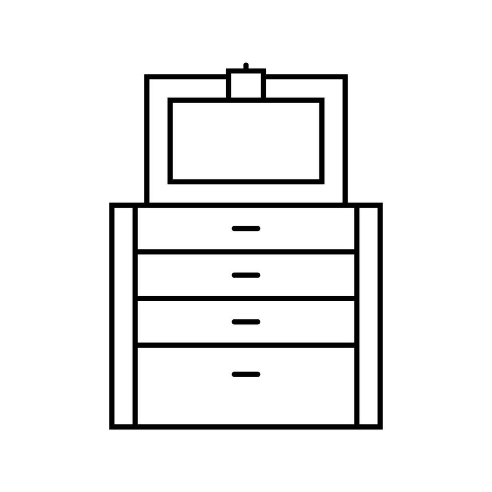 sieraden organisator doos huis interieur lijn icoon vector illustratie