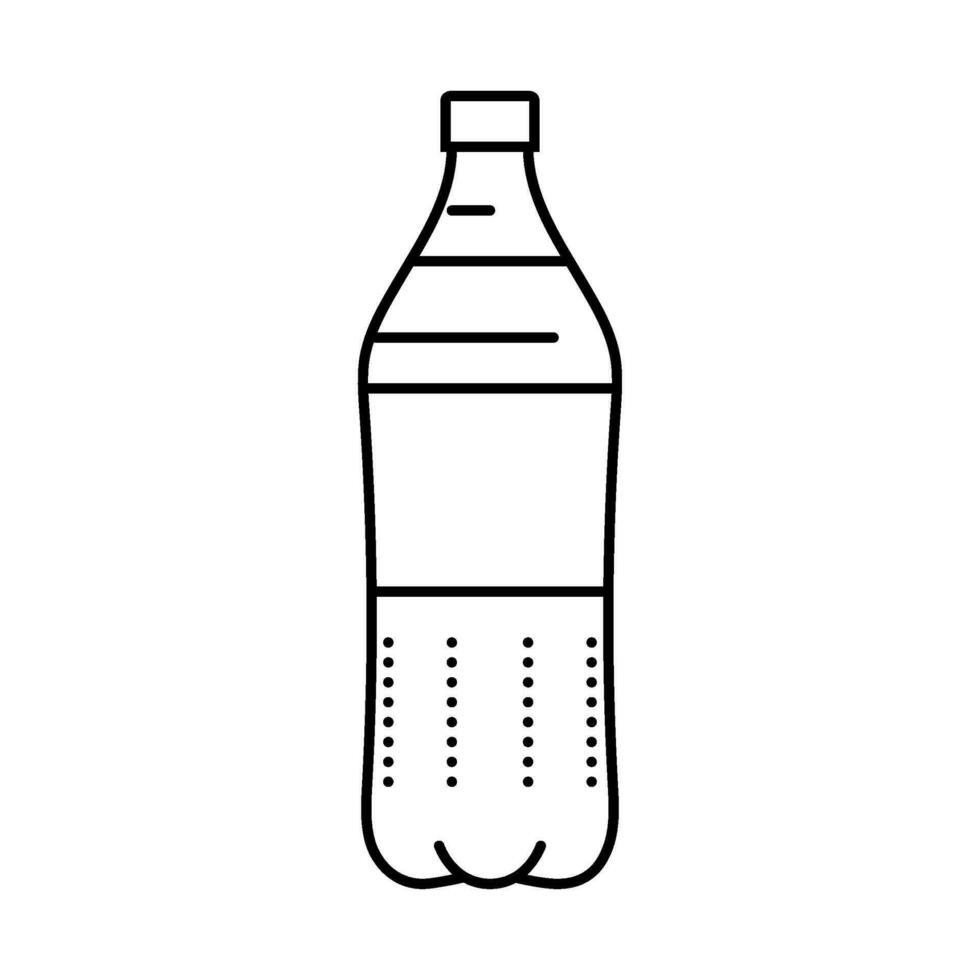 Frisdrank plastic fles lijn icoon vector illustratie