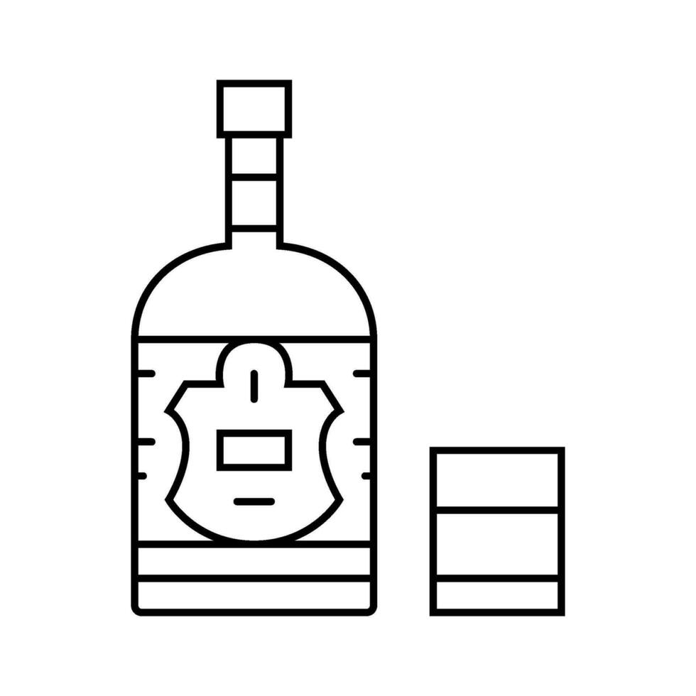 rum drinken fles lijn icoon vector illustratie