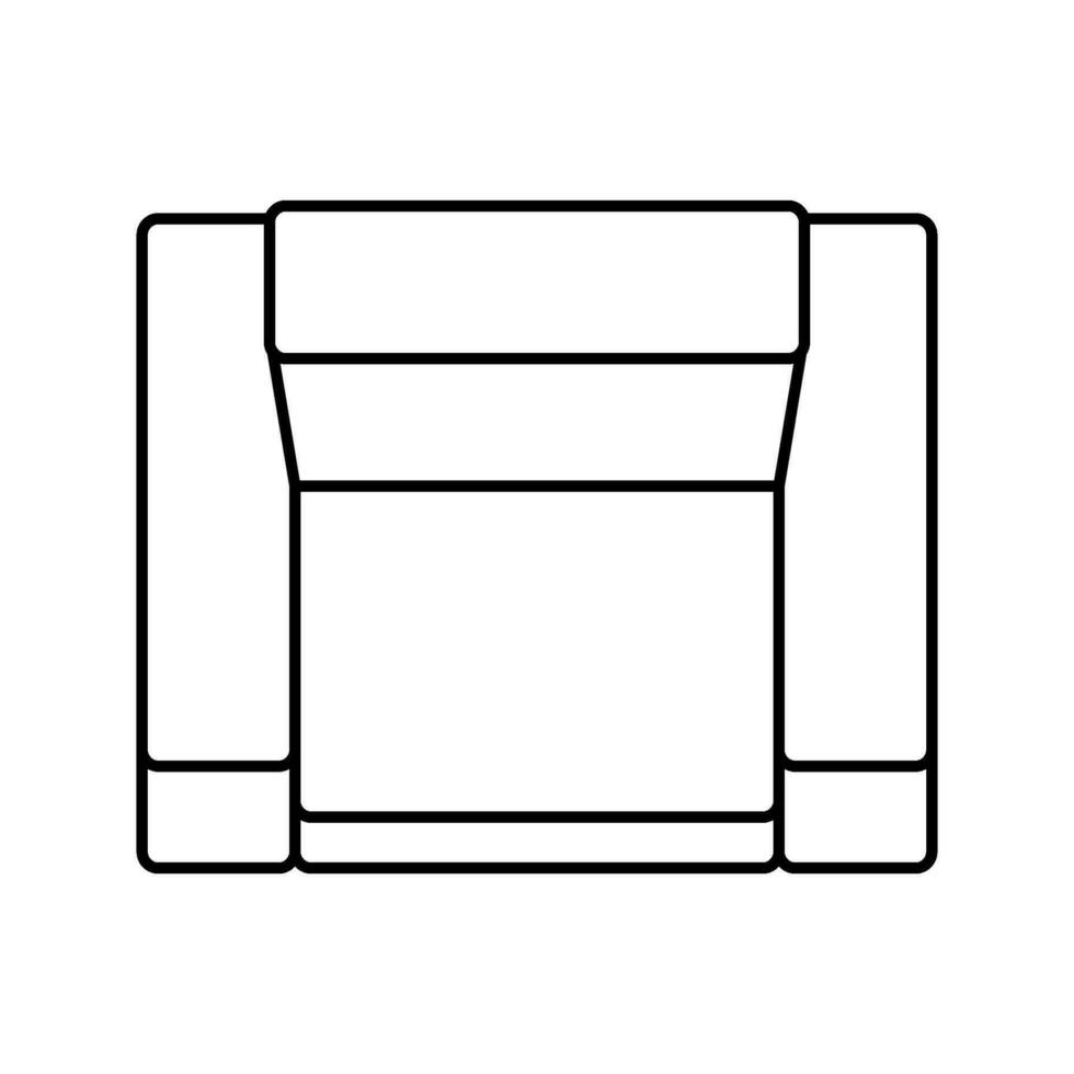 nachtkastje tafel top visie lijn icoon vector illustratie