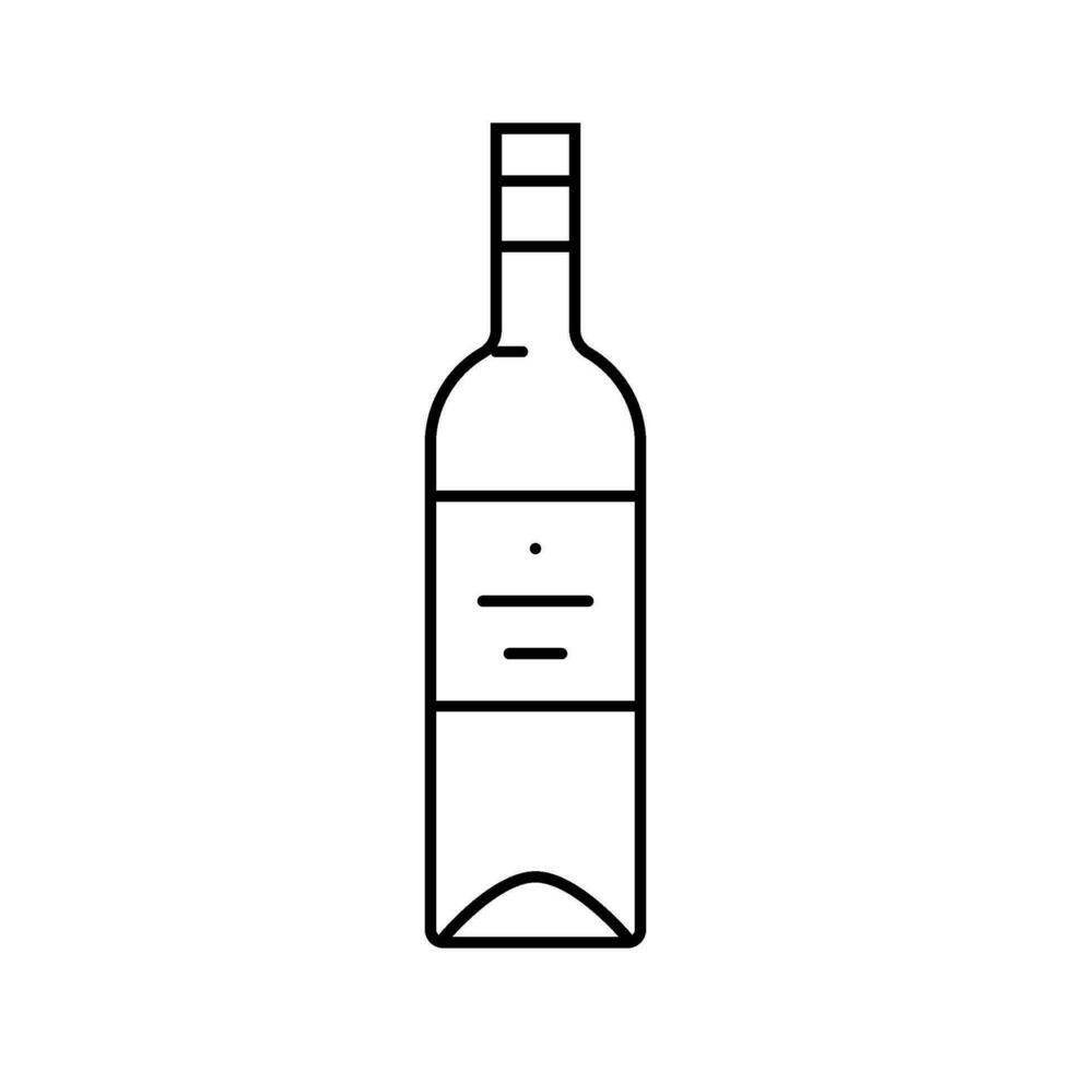 wijn glas fles lijn icoon vector illustratie