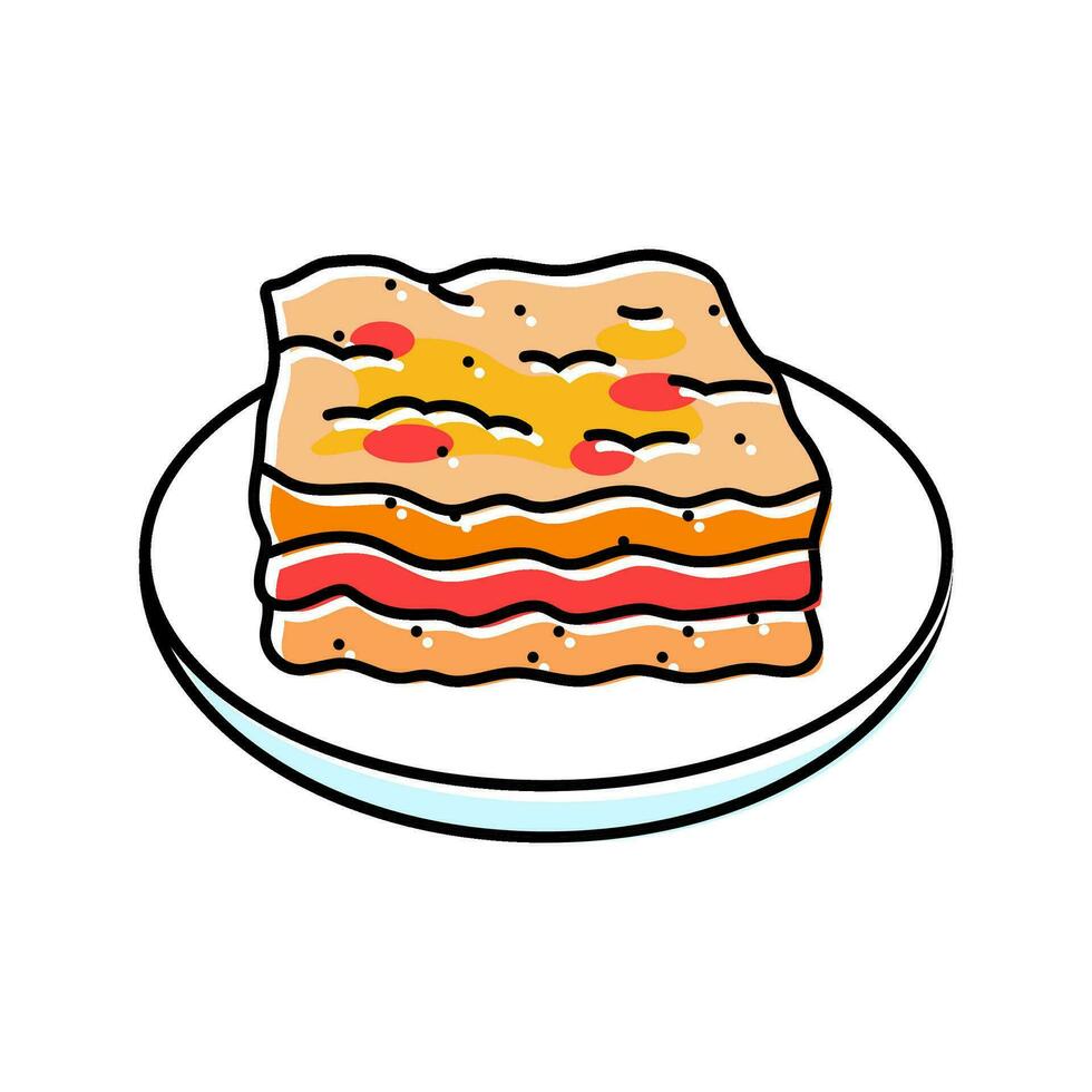 lasagne schotel Italiaans keuken kleur icoon vector illustratie