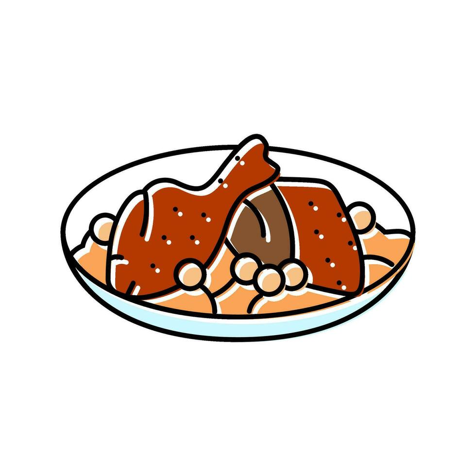 coq au vin Frans keuken kleur icoon vector illustratie