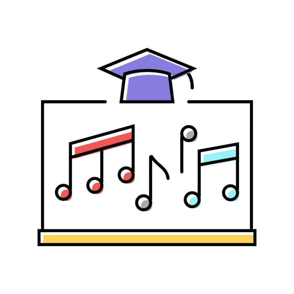muziek- onderwijs primair school- kleur icoon vector illustratie