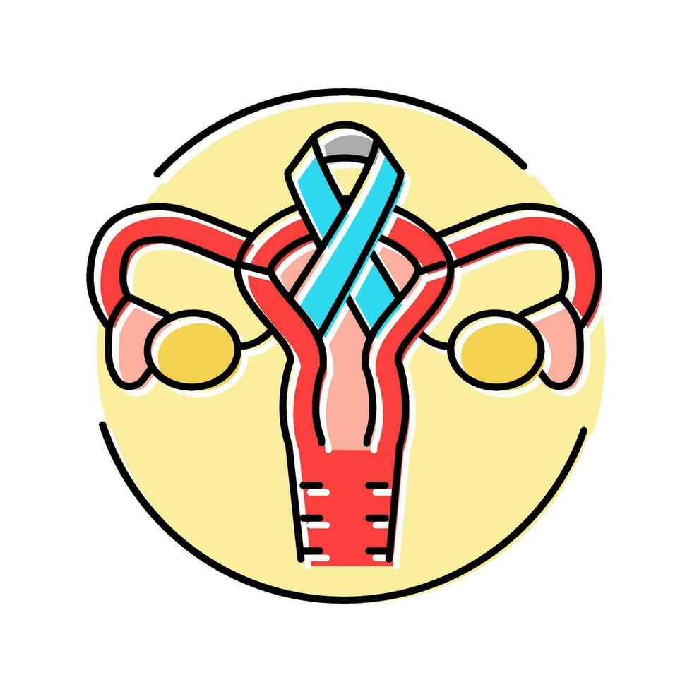 cervicaal Gezondheid gynaecoloog kleur icoon vector illustratie