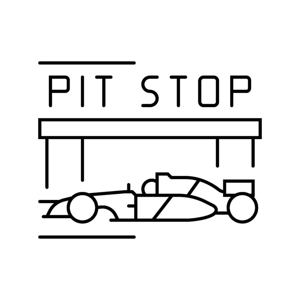pit hou op voertuig snelheid auto lijn icoon vector illustratie