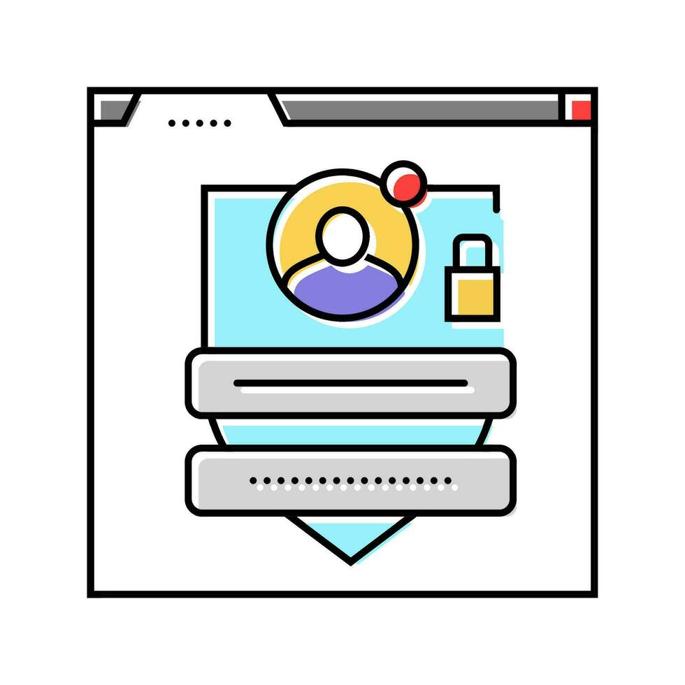 online privacy cyberpesten kleur icoon vector illustratie