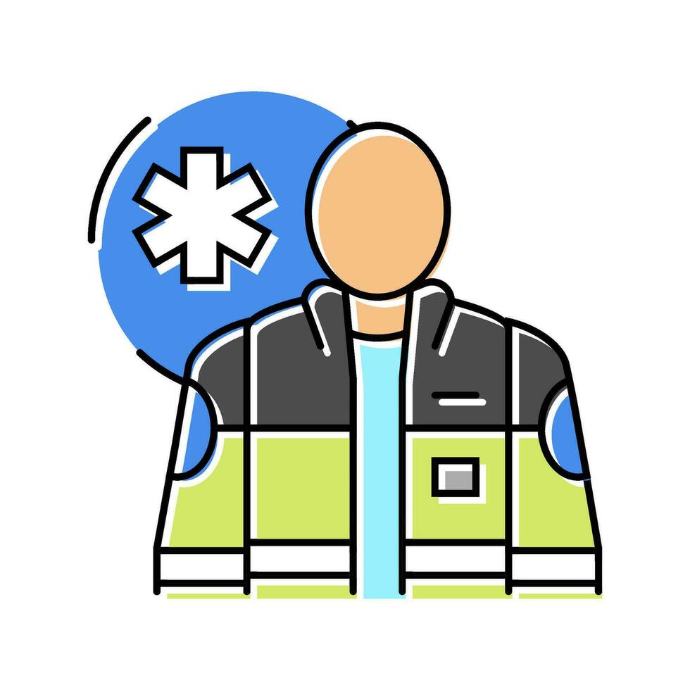 paramedicus ambulance kleur icoon vector illustratie