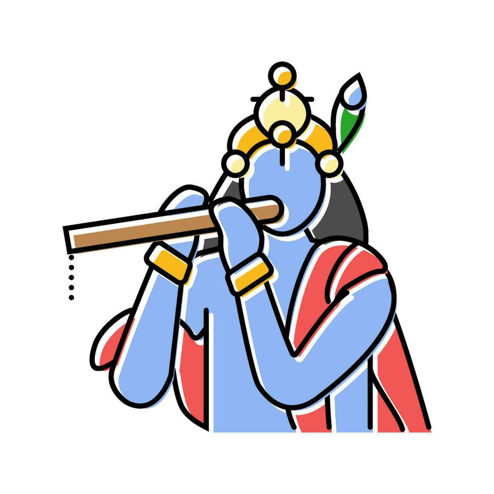 krishna god Indisch kleur icoon vector illustratie