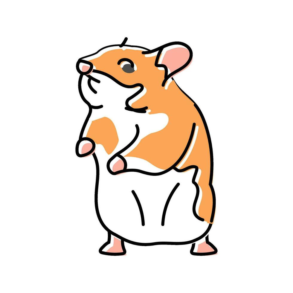 hamster staand huisdier kleur icoon vector illustratie