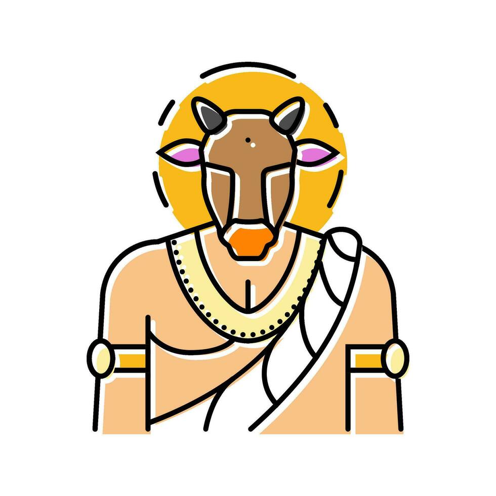 nandi god Indisch kleur icoon vector illustratie