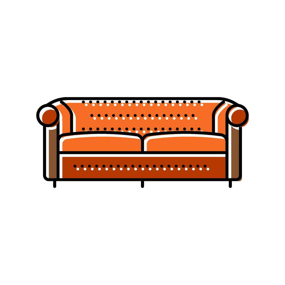 sofa leer kleur icoon vector illustratie