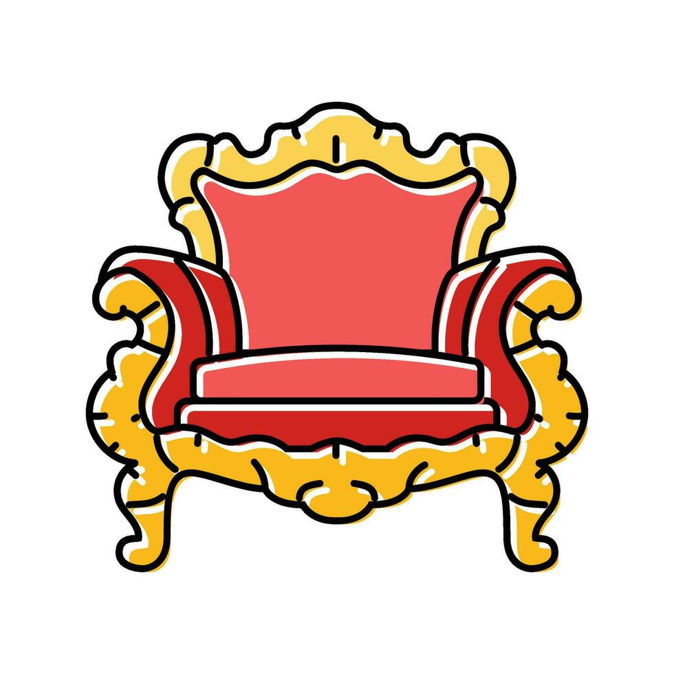 fauteuil luxe Koninklijk kleur icoon vector illustratie