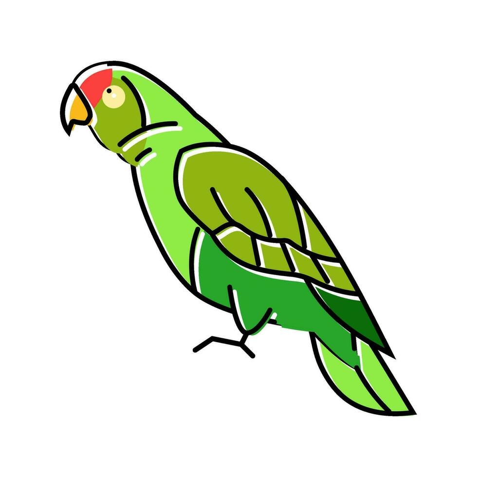 amazon papegaai vogel kleur icoon vector illustratie