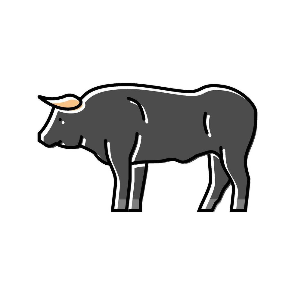 stier staand dier kleur icoon vector illustratie
