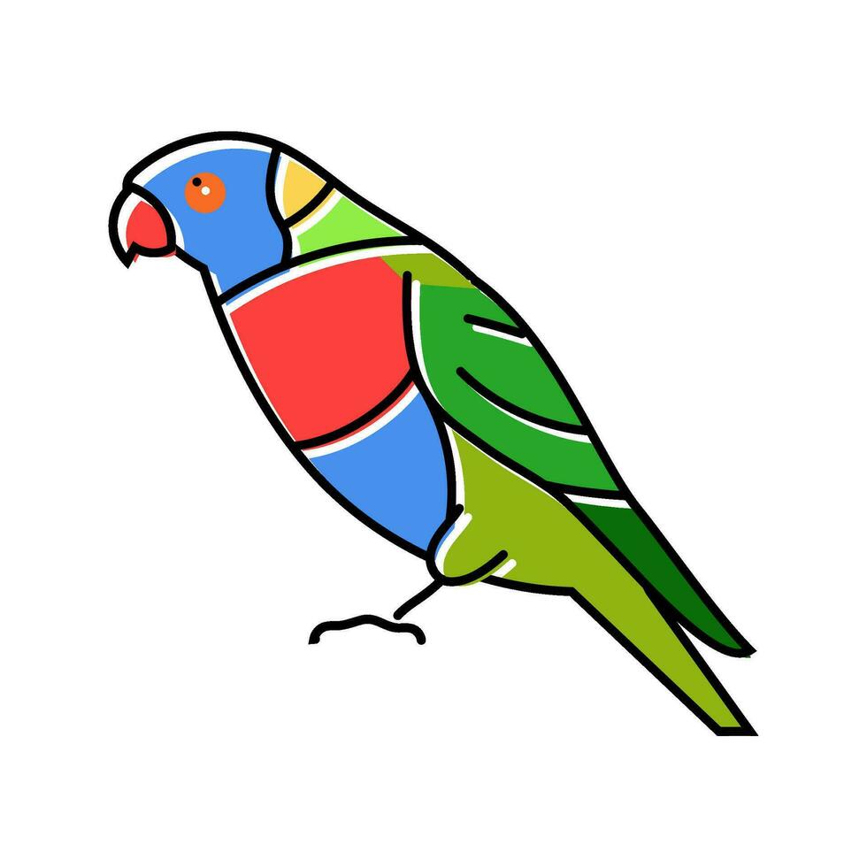 regenboog lori papegaai vogel kleur icoon vector illustratie