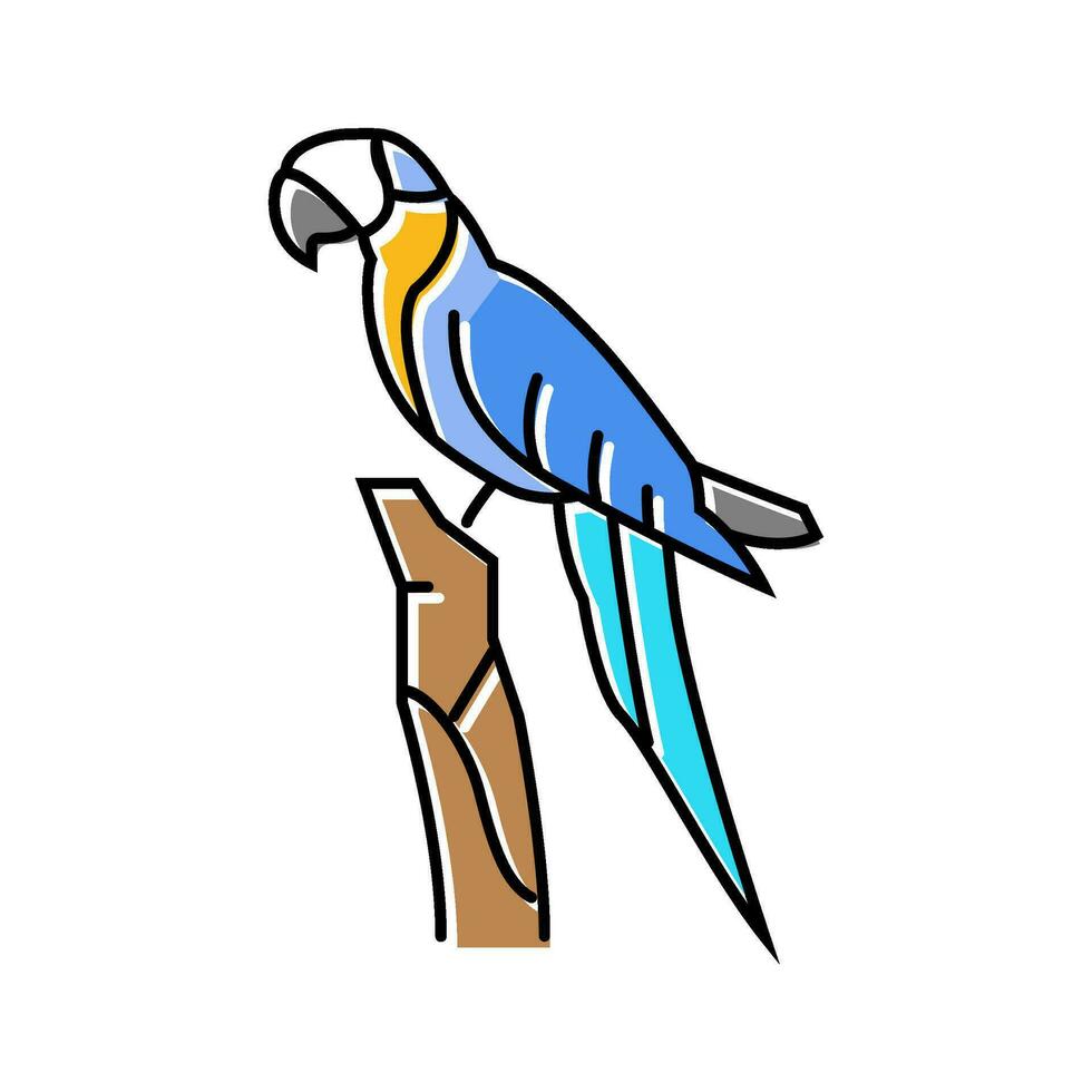 ara zittend papegaai vogel kleur icoon vector illustratie