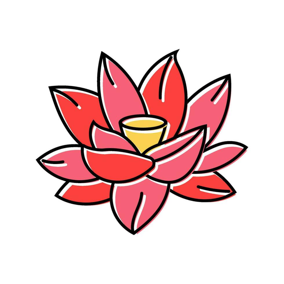 lotus bloem god om kleur icoon vector illustratie