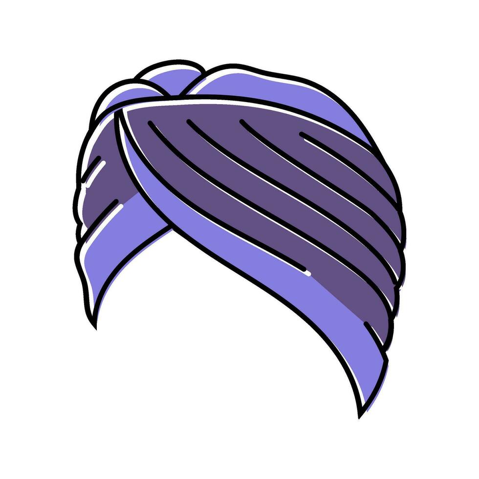 tulband hoed pet kleur icoon vector illustratie