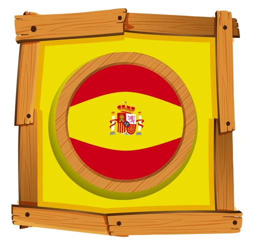 Spanje vlag op ronde badge vector