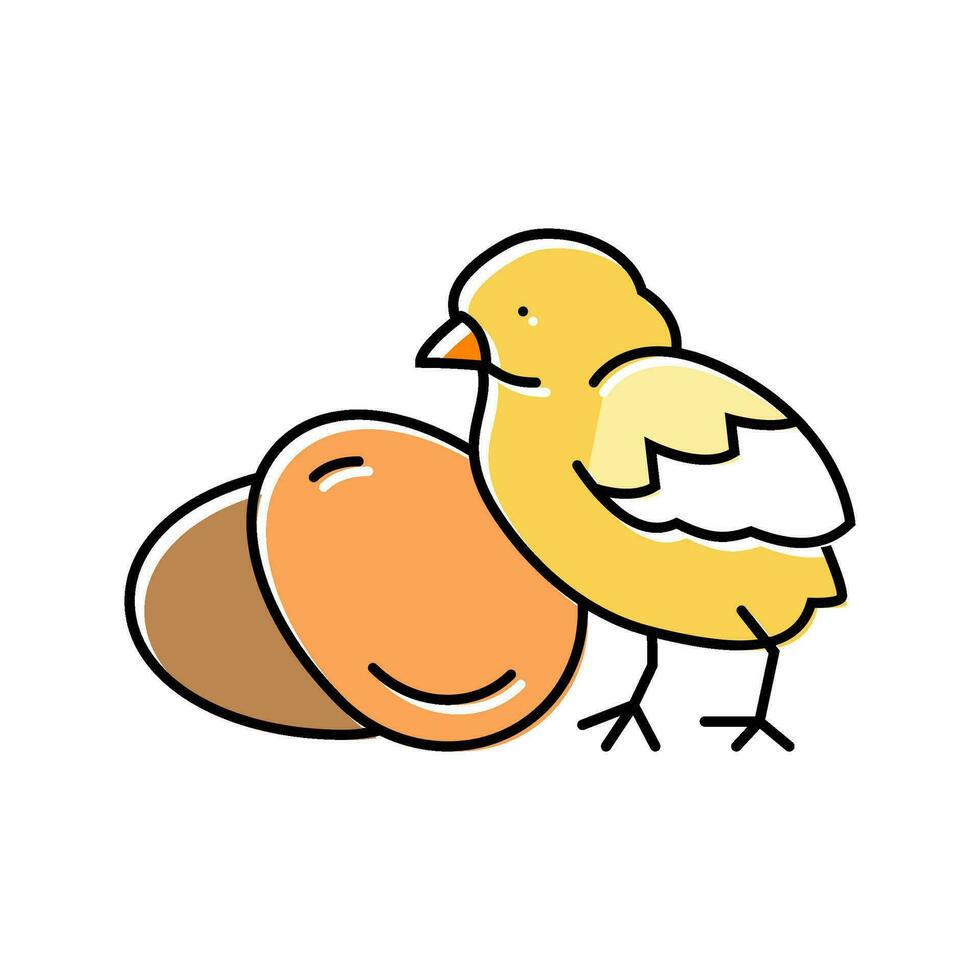 kip ei boerderij voedsel kleur icoon vector illustratie