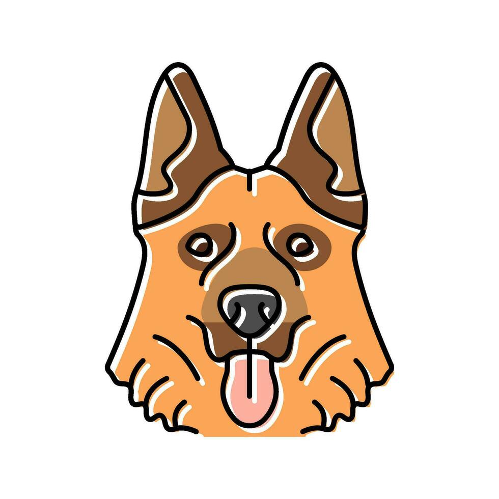 Duitse herder hond puppy huisdier kleur icoon vector illustratie