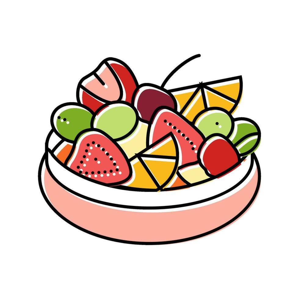 fruit salade voedsel tussendoortje kleur icoon vector illustratie