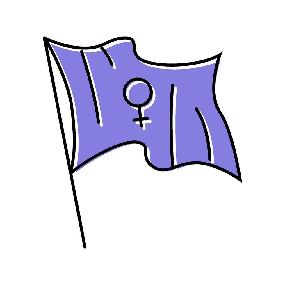 feministisch vlag feminisme vrouw kleur icoon vector illustratie