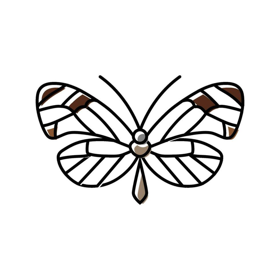 glasvleugel vlinder voorjaar kleur icoon vector illustratie
