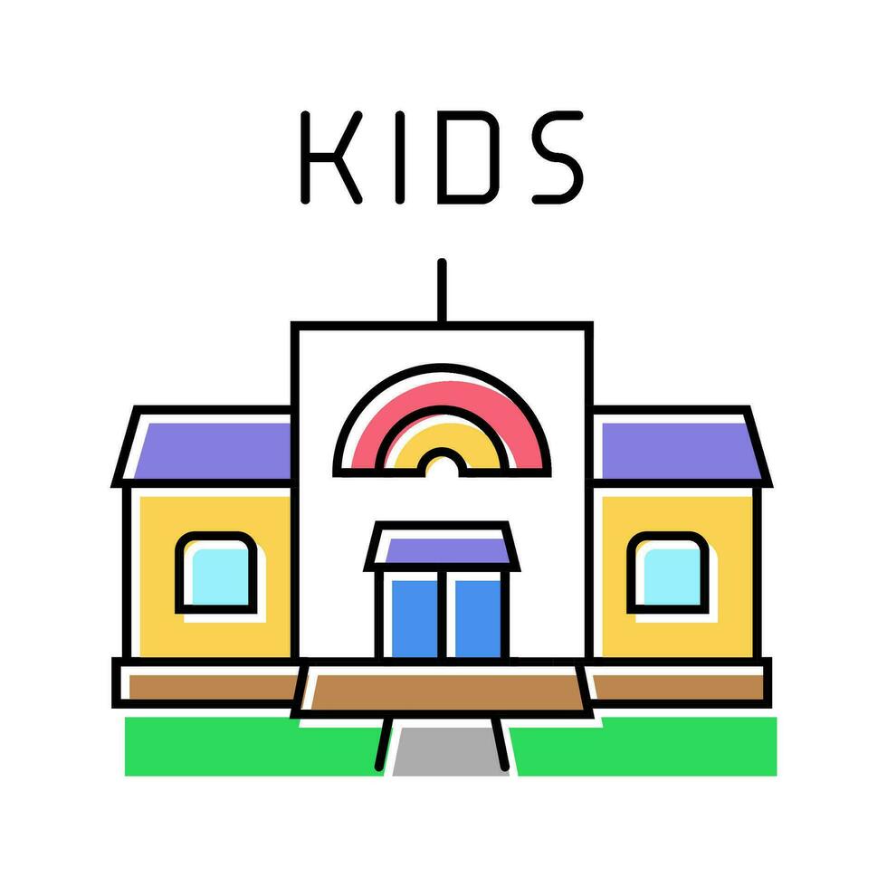 kleuterschool kind pret kleur icoon vector illustratie