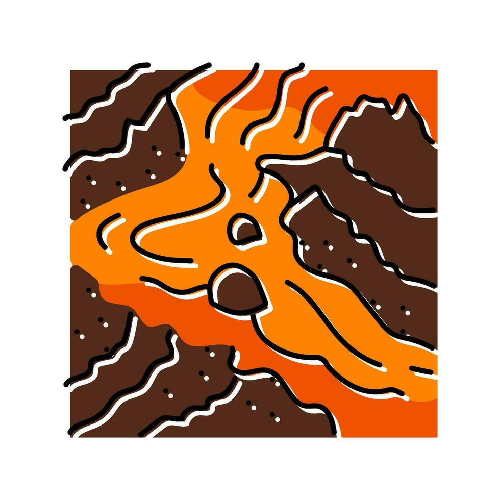lava stromen kleur icoon vector illustratie