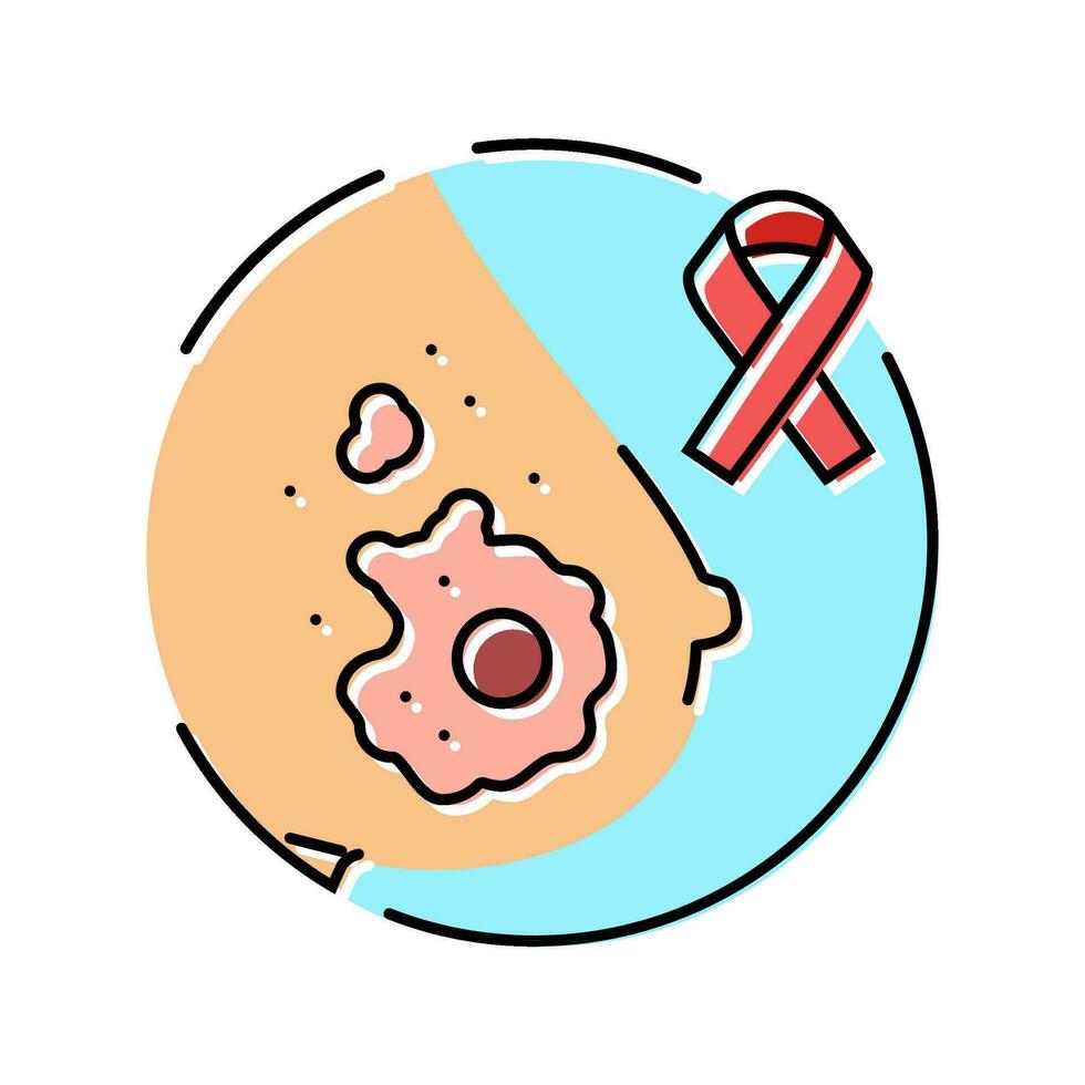 slijmerig borst kanker kleur icoon vector illustratie