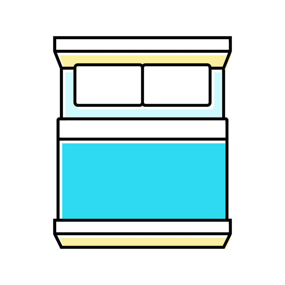 dubbele bed top visie kleur icoon vector illustratie