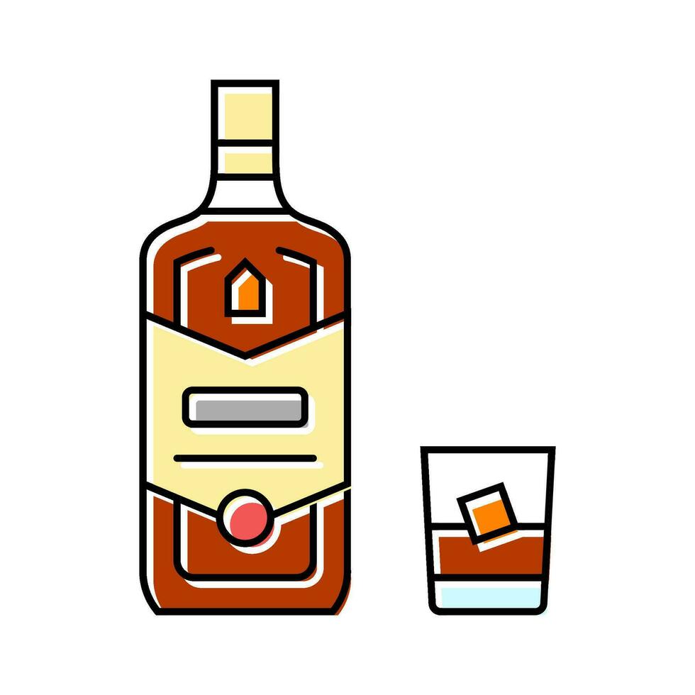 whisky drinken fles kleur icoon vector illustratie