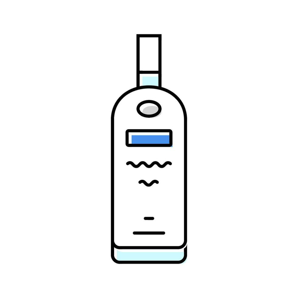 wodka glas fles kleur icoon vector illustratie