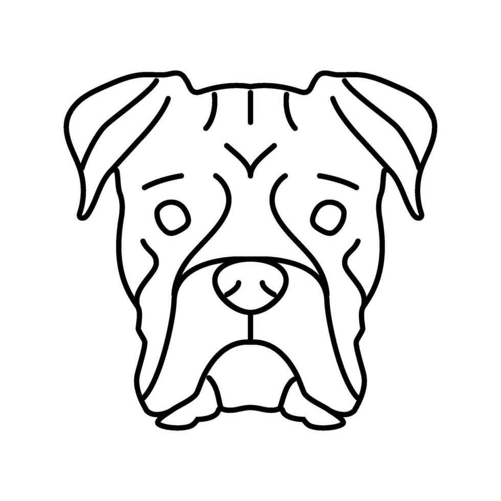 bokser hond puppy huisdier lijn icoon vector illustratie