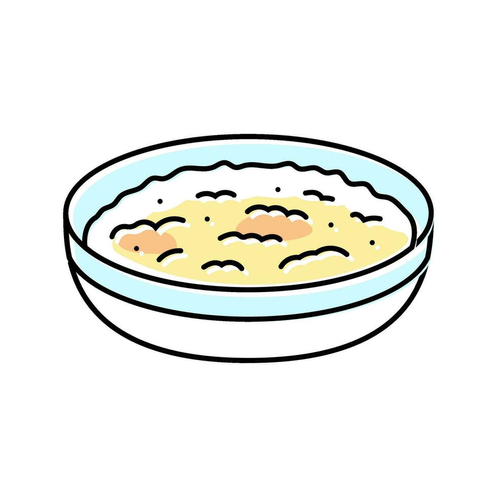 rijst- pudding kom zoet voedsel kleur icoon vector illustratie